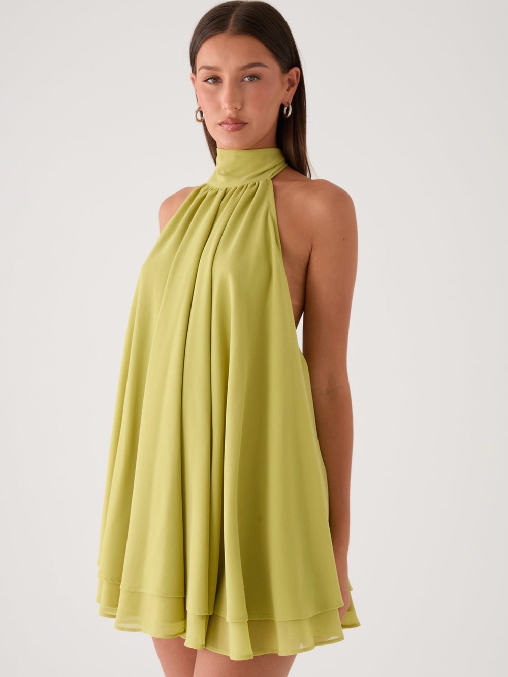 NWT Peppermayo Lyrah Halter Mini Dress Green 4 - Picture 7 of 8